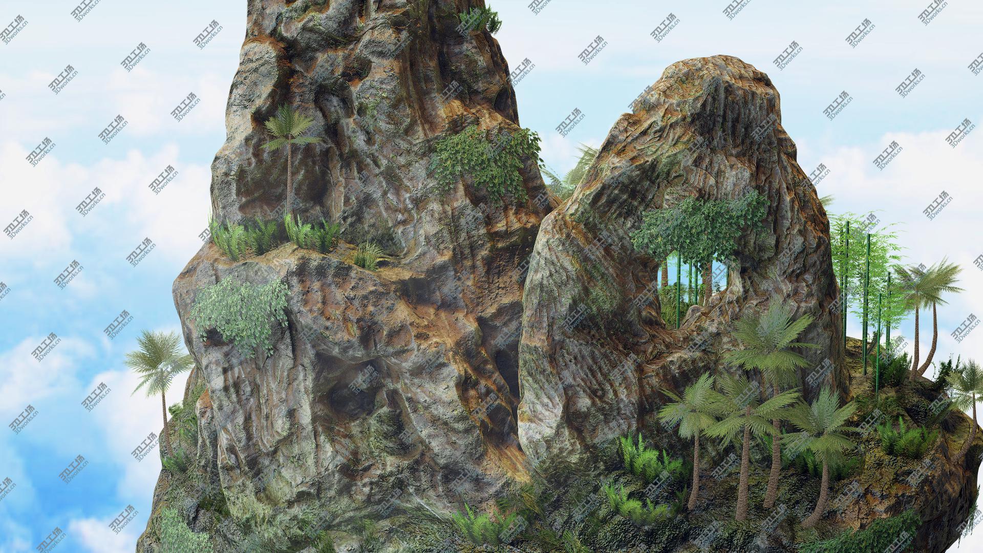 images/goods_img/202104093/3D model Floating Island With The Tropical Forest PBR/2.jpg